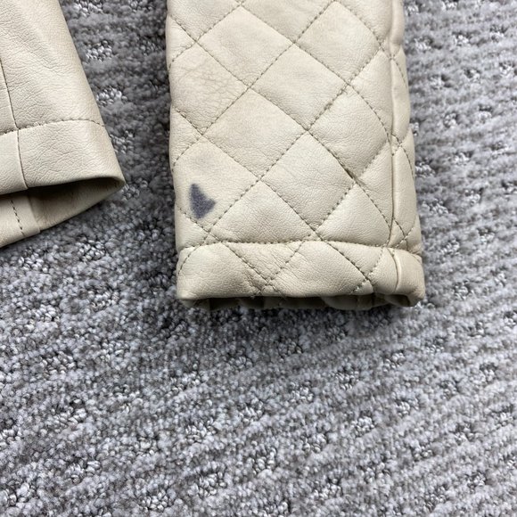 Guess Moto Jacket Women Extra Small XS Tan Full Zip Casual Biker 100% Polyester - Picture 14 of 16